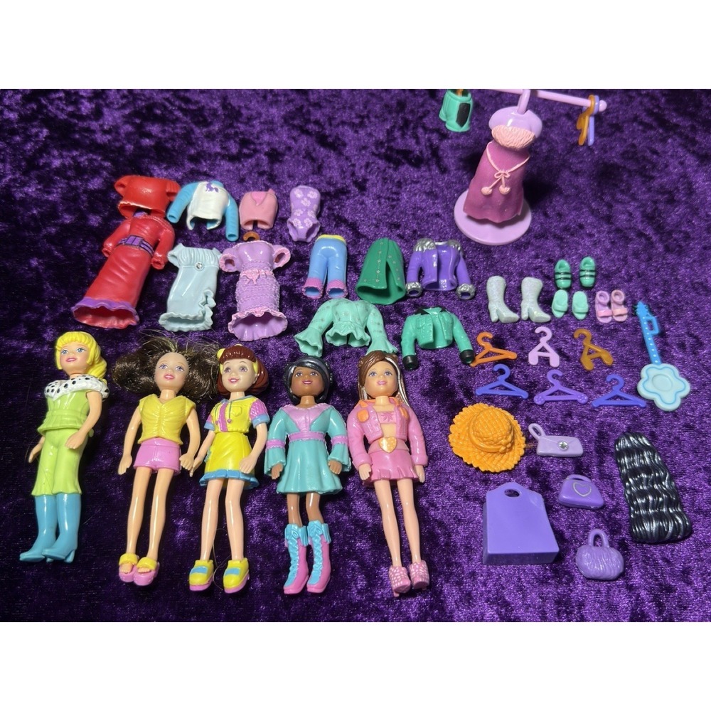 Polly Pocket Clothes Lot Vtg 2000 Dolls Accessories Clothing Mixed Styles Shoes